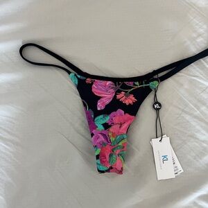 KL Swim floral thong bikini bottom